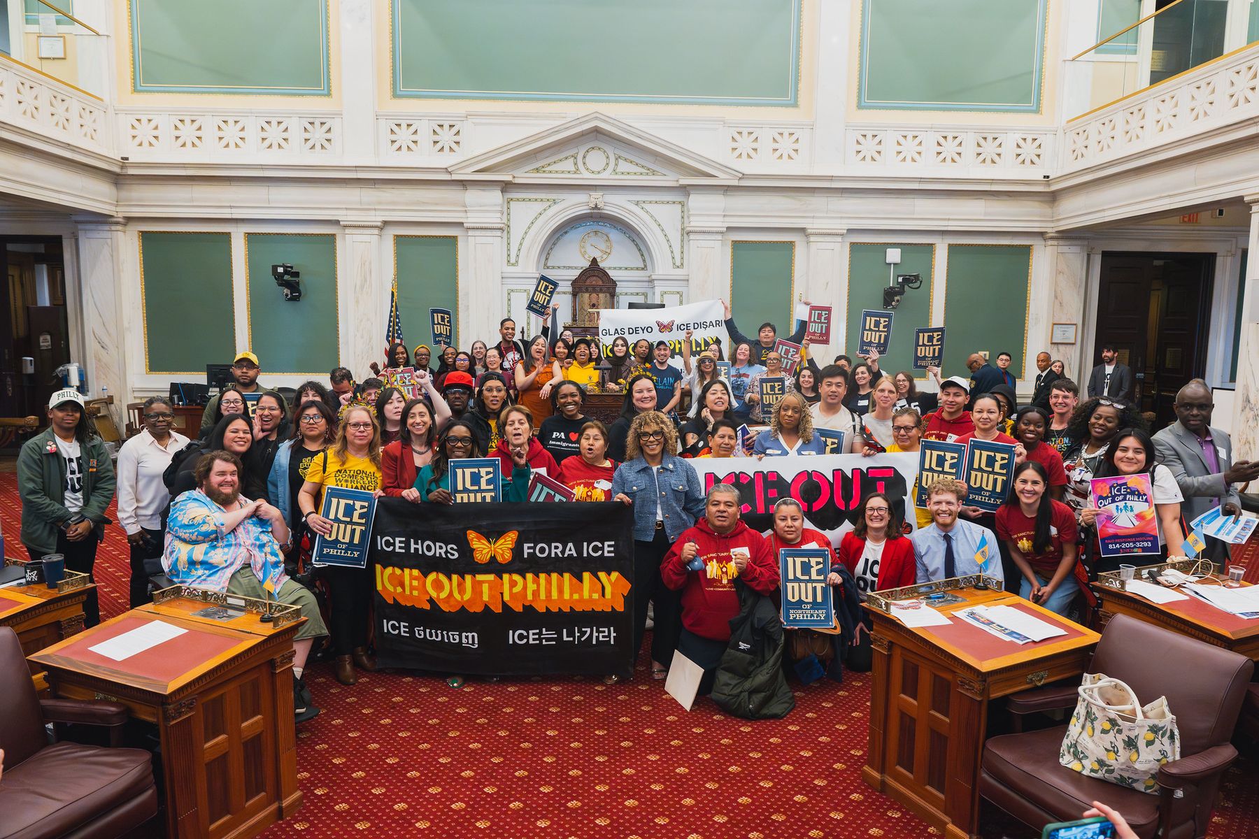 PA Solidarity Project members gathered at City Hall