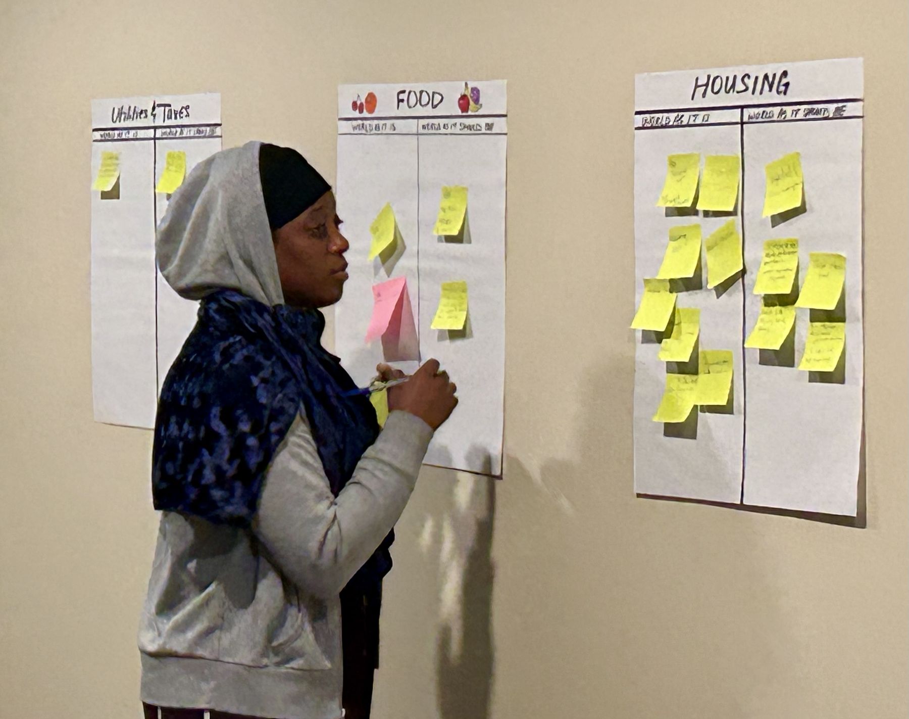 A member adds a priority to the wall at the March 2026 community summit